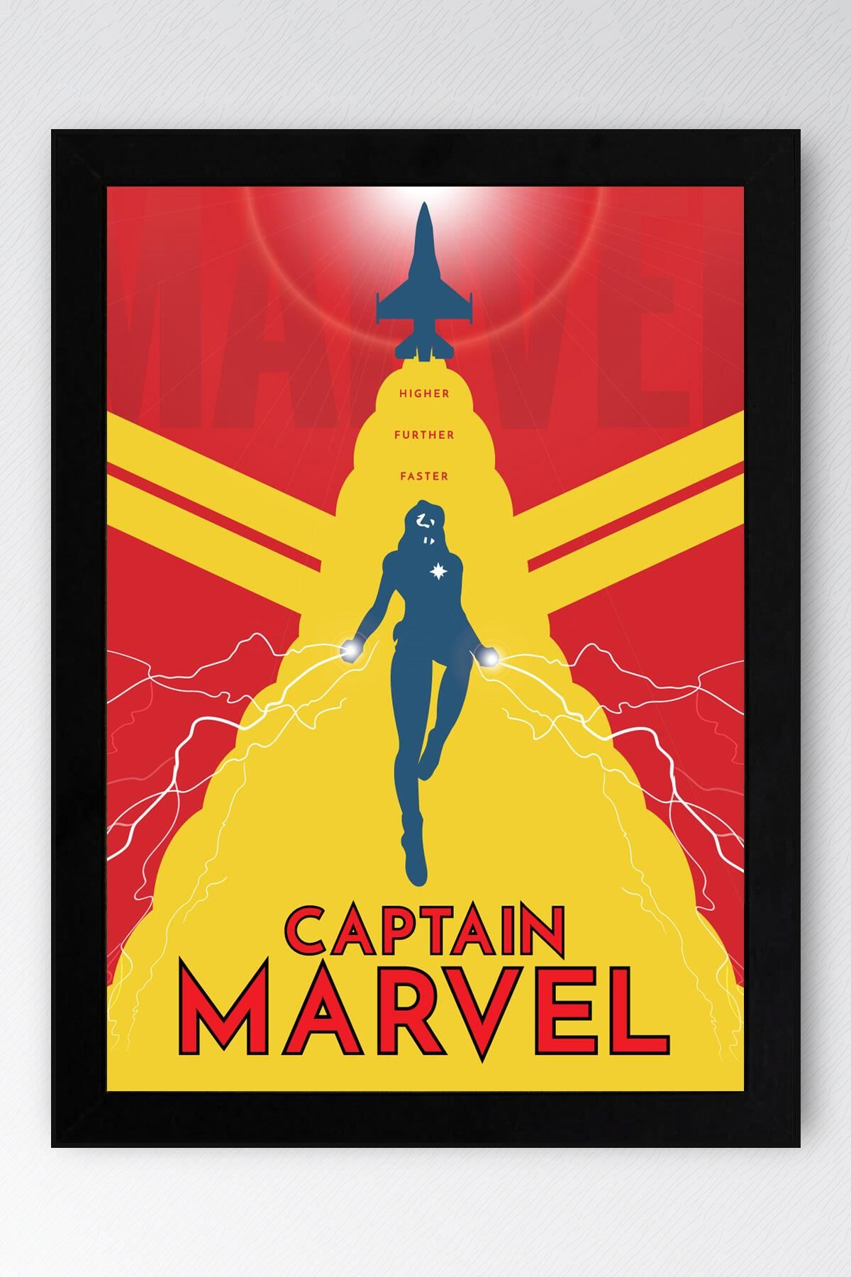 Captain Marvel Çerçeveli Tablo - Kaptan Marvel Poster Tablo