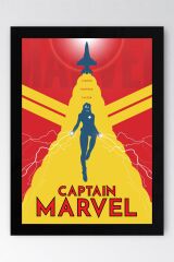 Captain Marvel Çerçeveli Tablo - Kaptan Marvel Poster Tablo