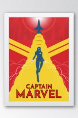 Captain Marvel Çerçeveli Tablo - Kaptan Marvel Poster Tablo