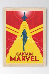 Captain Marvel Çerçeveli Tablo - Kaptan Marvel Poster Tablo