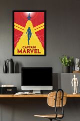 Captain Marvel Çerçeveli Tablo - Kaptan Marvel Poster Tablo
