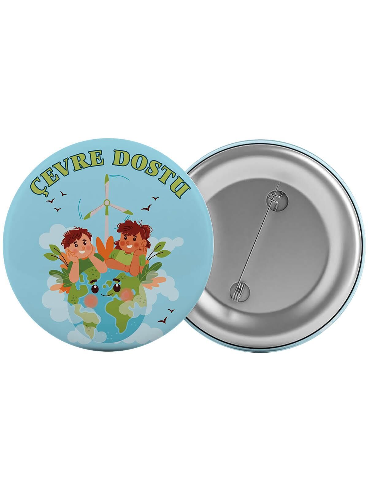 Çevre Dostu Çanta Rozeti 20 Adet En Büyük Boy 5.8cm İğneli Broş