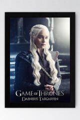 Game of Thrones Daenerys Targaryen Çerçeveli Tablo - Taht Oyunları Dizi Posteri Tablo