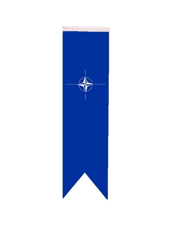 Masa Üstü Kırlangıç NATO Bayrağı - 8x30cm Çift Taraflı Saten Kumaş