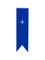 Masa Üstü Kırlangıç NATO Bayrağı - 8x30cm Çift Taraflı Saten Kumaş