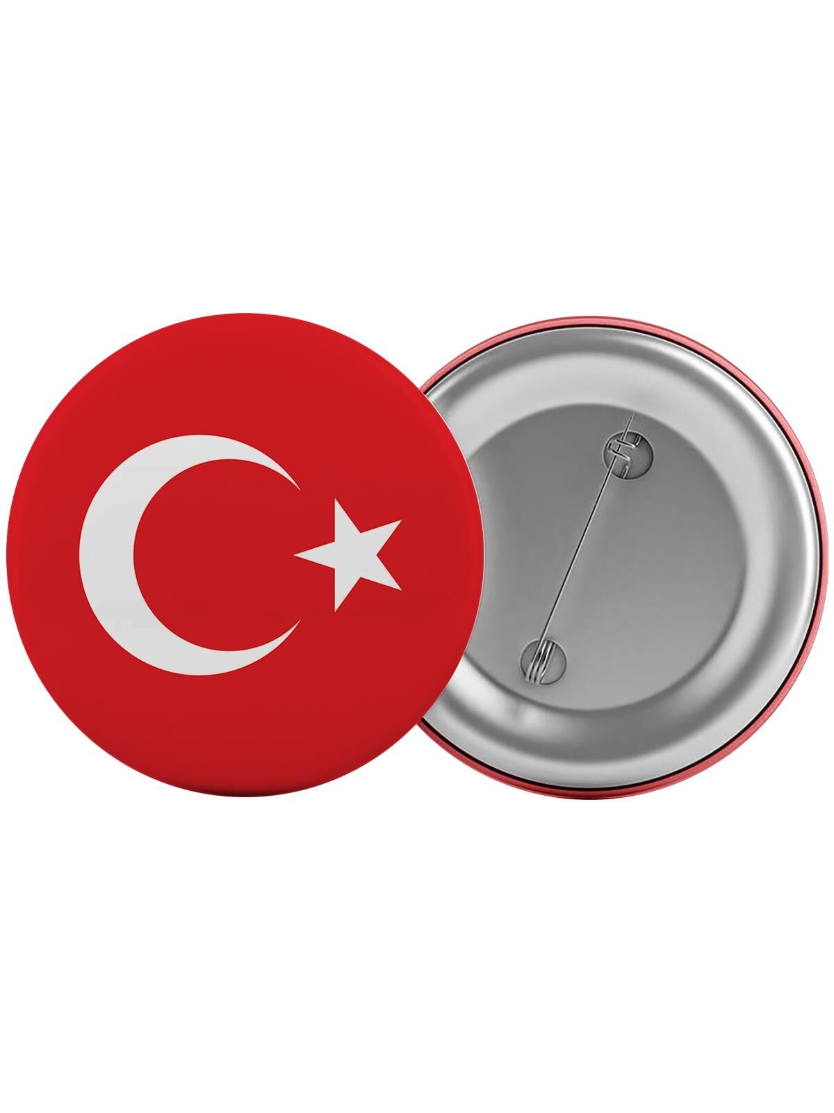 Türk Bayrağı Çanta Rozeti 20 Adet En Büyük Boy 5.8cm İğneli Broş