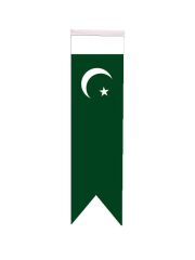 Masa Üstü Kırlangıç Pakistan Bayrağı - 8x30cm Çift Taraflı Saten Kumaş