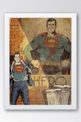Superman Çerçeveli Tablo - Eski Nostalji Film Posteri Tablo