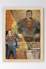 Superman Çerçeveli Tablo - Eski Nostalji Film Posteri Tablo