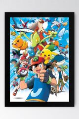 Pokemon Çerçeveli Tablo - Çizgi Film Posteri Tablo