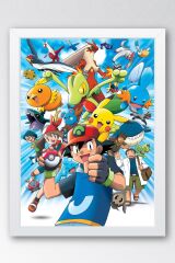Pokemon Çerçeveli Tablo - Çizgi Film Posteri Tablo