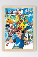 Pokemon Çerçeveli Tablo - Çizgi Film Posteri Tablo