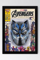 Black Panther Çerçeveli Tablo - Marvel Çizgi Roman Kapağı Poster Tablo