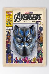 Black Panther Çerçeveli Tablo - Marvel Çizgi Roman Kapağı Poster Tablo