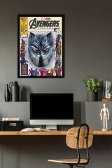 Black Panther Çerçeveli Tablo - Marvel Çizgi Roman Kapağı Poster Tablo