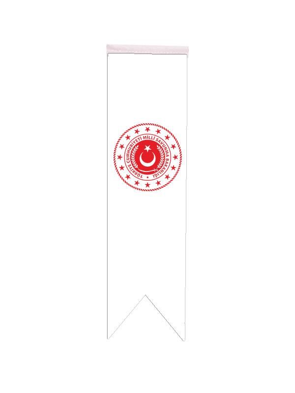 Masa Üstü Kırlangıç Milli Savunma Bakanlığı Bayrağı - 8x30cm Çift Taraflı Saten Kumaş