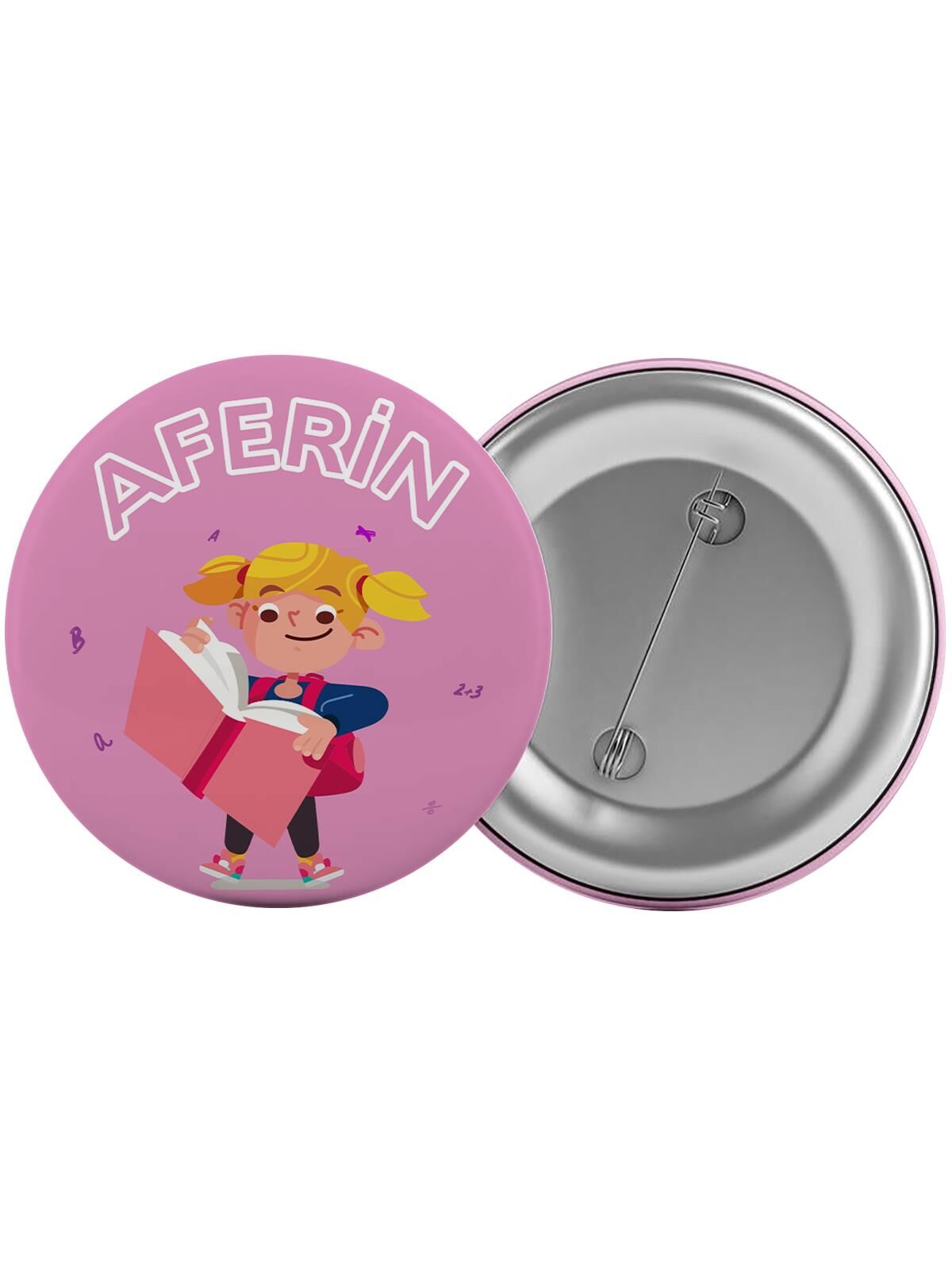 Aferin Çanta Rozeti 20 Adet En Büyük Boy 5.8cm İğneli Broş