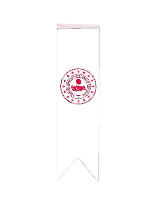 Masa Üstü Kırlangıç İçişleri Bakanlığı Bayrağı - 8x30cm Çift Taraflı Saten Kumaş