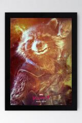 Guardians of the Galaxy Roket Rakun Çerçeveli Tablo - Galaksinin Koruyucuları Film Posteri Tablo
