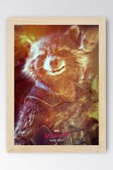 Guardians of the Galaxy Roket Rakun Çerçeveli Tablo - Galaksinin Koruyucuları Film Posteri Tablo