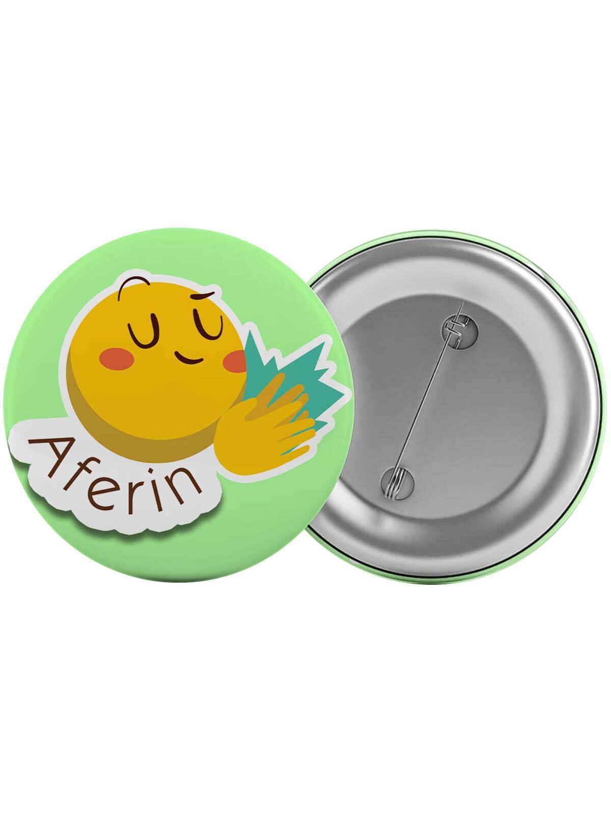 Aferin Çanta Rozeti 20 Adet En Büyük Boy 5.8cm İğneli Broş