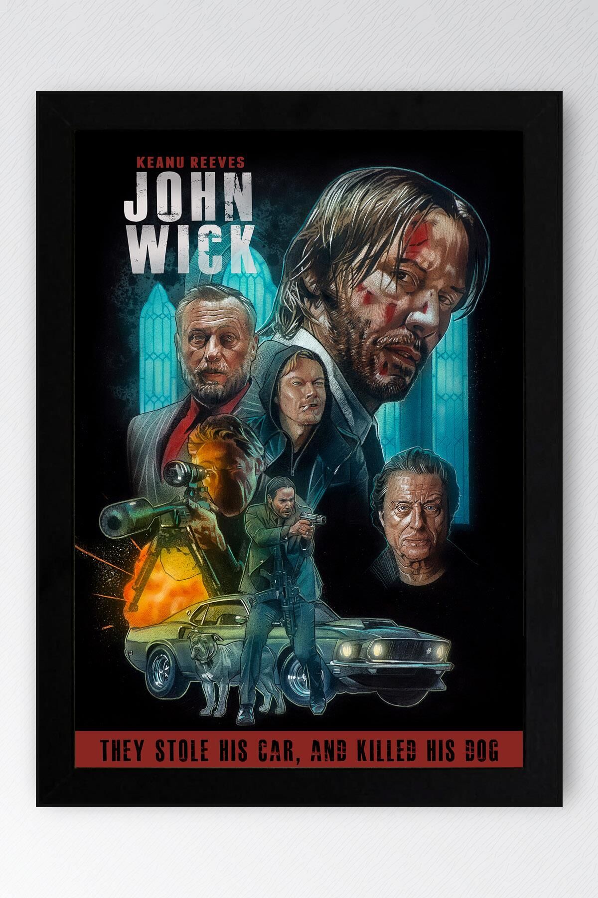 John Wick Çerçeveli Tablo - Film Posteri Tablo