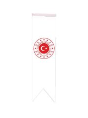 Masa Üstü Kırlangıç Dışişleri Bakanlığı Bayrağı - 8x30cm Çift Taraflı Saten Kumaş
