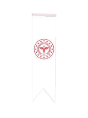 Masa Üstü Kırlangıç Sağlık Bakanlığı Bayrağı - 8x30cm Çift Taraflı Saten Kumaş