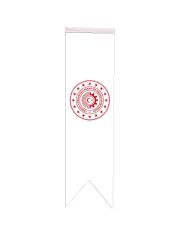 Masa Üstü Kırlangıç Sanayi Bakanlığı Bayrağı - 8x30cm Çift Taraflı Saten Kumaş