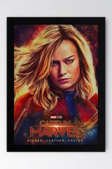 Captain Marvel Çerçeveli Tablo - Kaptan Marvel Poster Tablo