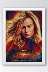 Captain Marvel Çerçeveli Tablo - Kaptan Marvel Poster Tablo