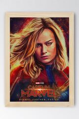 Captain Marvel Çerçeveli Tablo - Kaptan Marvel Poster Tablo
