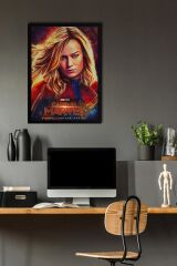 Captain Marvel Çerçeveli Tablo - Kaptan Marvel Poster Tablo