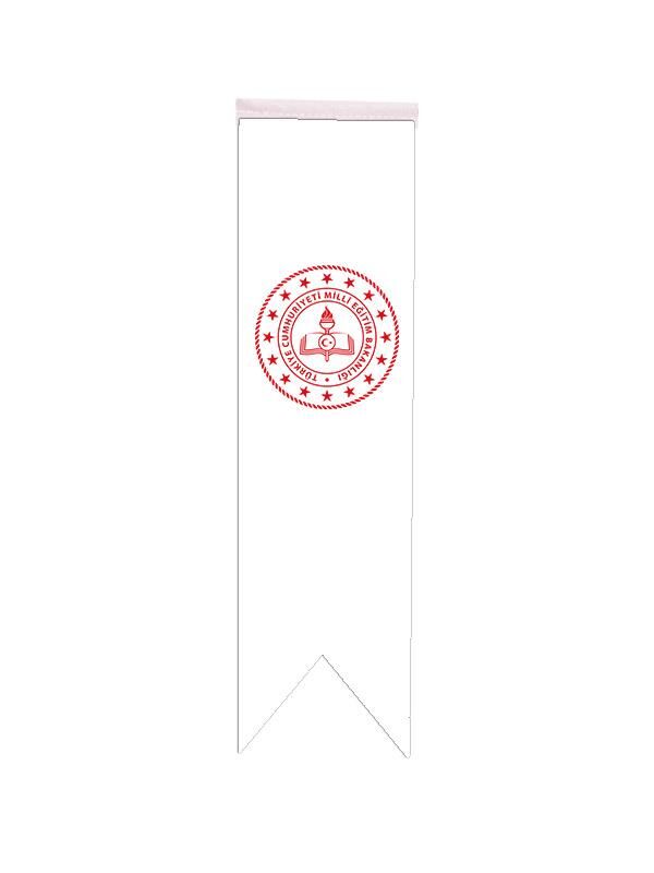 Masa Üstü Kırlangıç Milli Eğitim Bakanlığı Bayrağı - 8x30cm Çift Taraflı Saten Kumaş