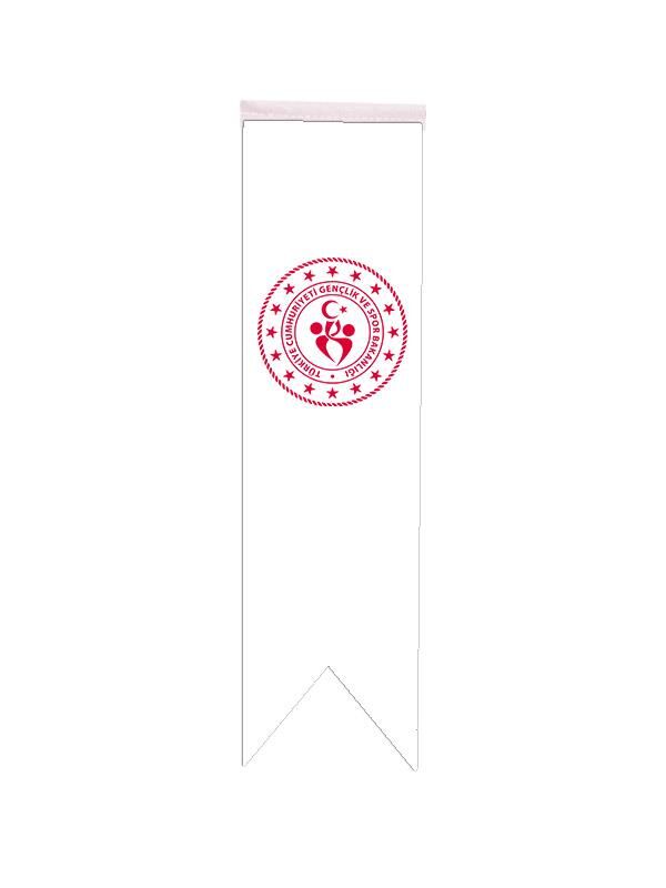 Masa Üstü Kırlangıç Gençlik ve Spor Bakanlığı Bayrağı - 8x30cm Çift Taraflı Saten Kumaş