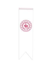 Masa Üstü Kırlangıç Gençlik ve Spor Bakanlığı Bayrağı - 8x30cm Çift Taraflı Saten Kumaş