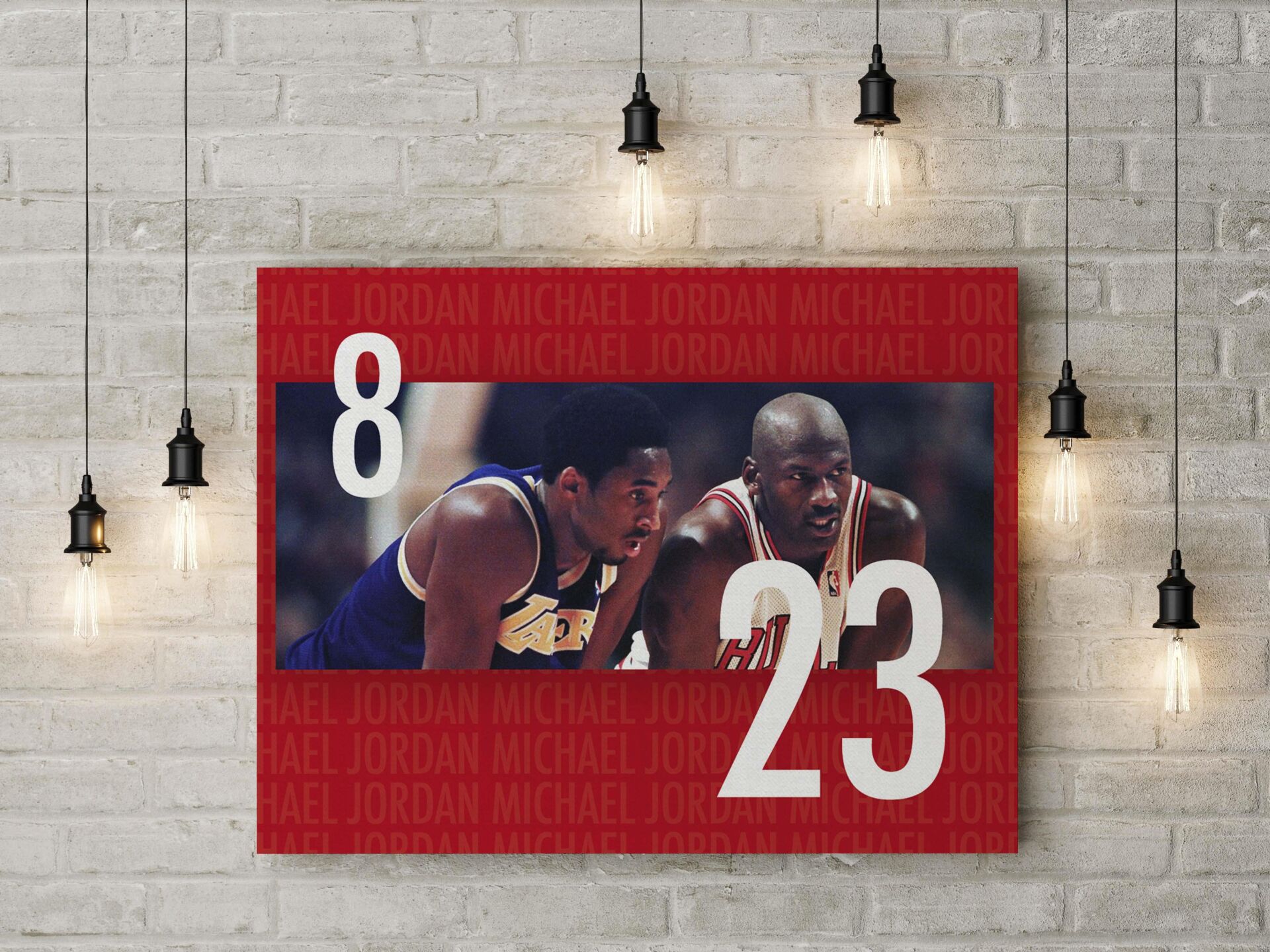 Michael Jordan Kobe Bryant Kanvas Tablo 40x55cm NBA Poster