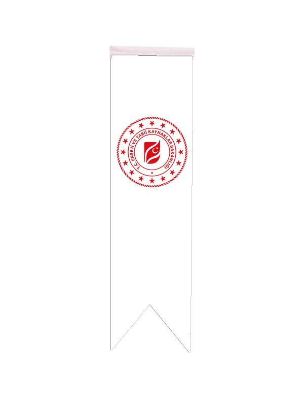 Masa Üstü Kırlangıç Enerji Bakanlığı Bayrağı - 8x30cm Çift Taraflı Saten Kumaş