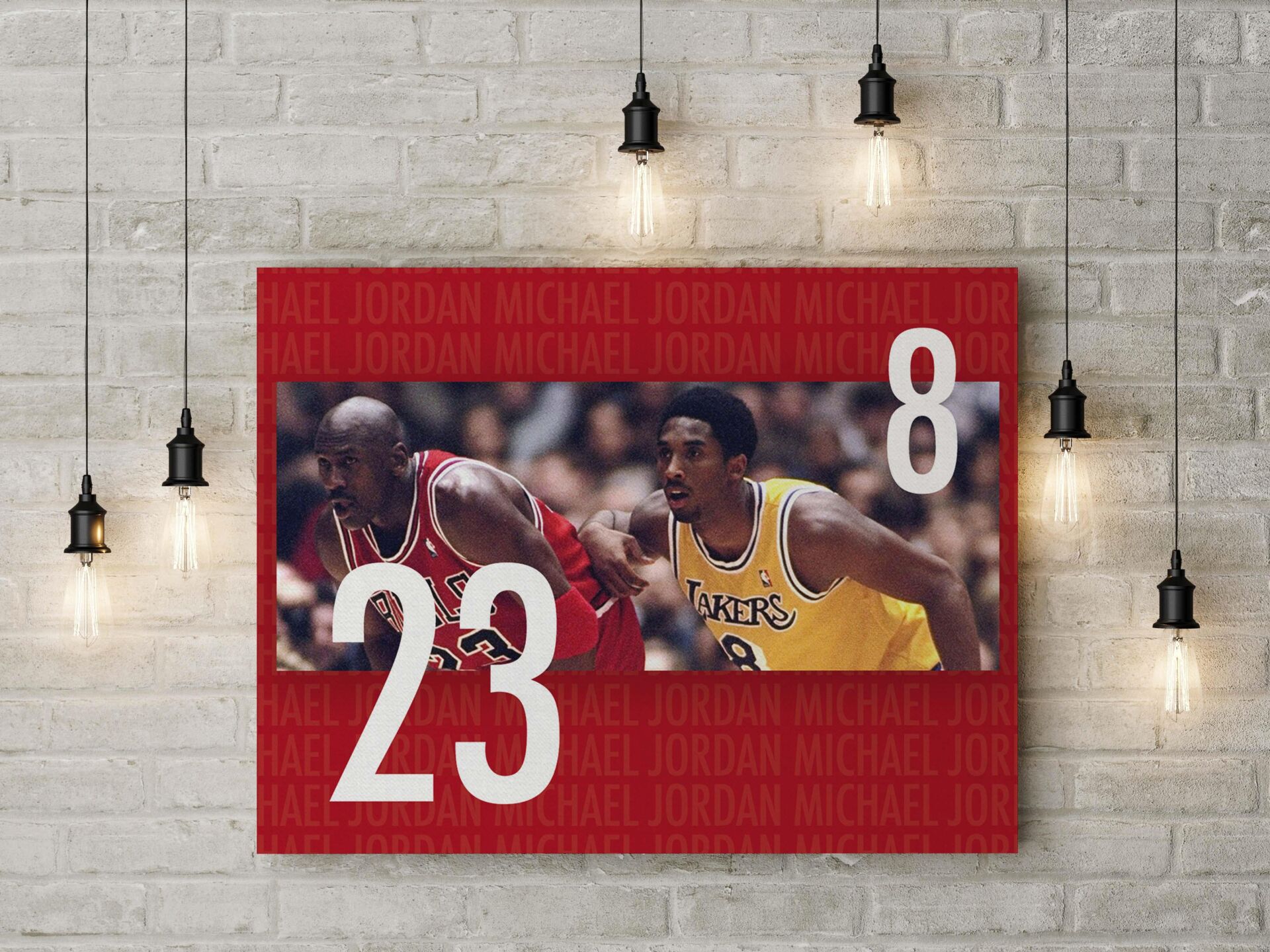 Michael Jordan Kobe Bryant Kanvas Tablo 40x55cm NBA Poster
