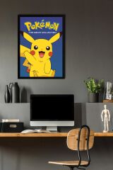 Pokemon Çerçeveli Tablo - Pikachu Çizgi Film Posteri Tablo