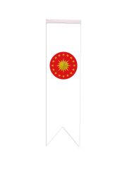 Masa Üstü Kırlangıç Cumhurbaşkanlığı Bayrağı - 8x30cm Çift Taraflı Saten Kumaş