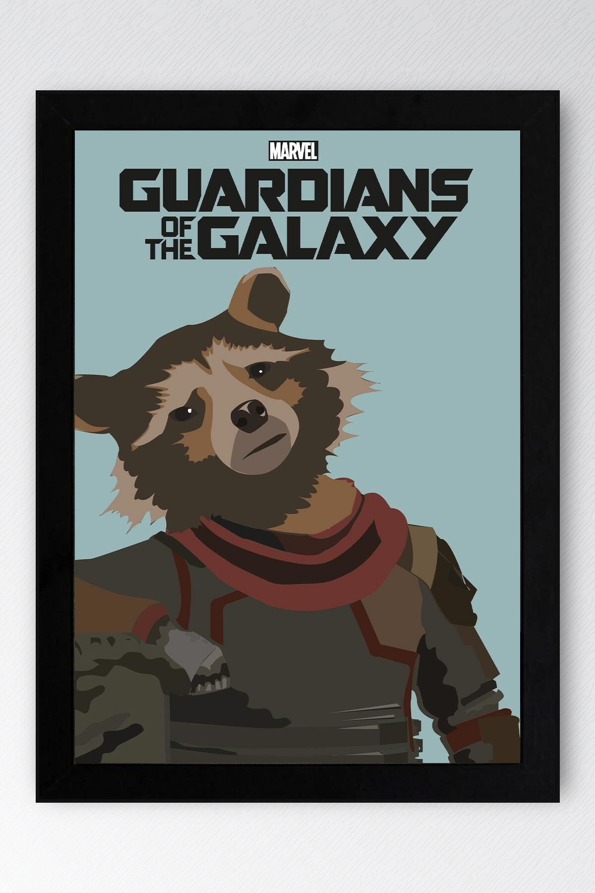 Guardians of the Galaxy Roket Rakun Çerçeveli Tablo - Galaksinin Koruyucuları Film Posteri Tablo
