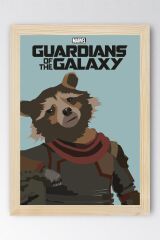 Guardians of the Galaxy Roket Rakun Çerçeveli Tablo - Galaksinin Koruyucuları Film Posteri Tablo