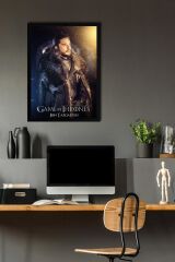Game of Thrones Jon Stark Çerçeveli Tablo - Taht Oyunları Dizi Posteri Tablo