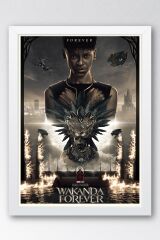 Black Panther Çerçeveli Tablo - Wakanda Forever Poster Tablo