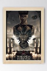 Black Panther Çerçeveli Tablo - Wakanda Forever Poster Tablo