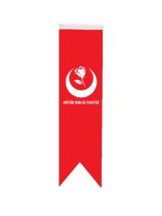 Masa Üstü Kırlangıç BBP Bayrağı - 8x30cm Çift Taraflı Saten Kumaş