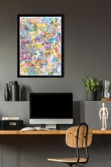 Pokemon Çerçeveli Tablo - Tüm Pokemonlar Çizgi Film Posteri Tablo 21x30 - Siyah