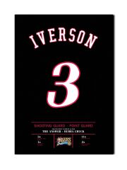 Allen Iverson Forma Kanvas Tablo 40x55cm NBA Philadelphia 76ers Jersey