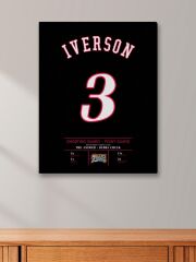 Allen Iverson Forma Kanvas Tablo 40x55cm NBA Philadelphia 76ers Jersey